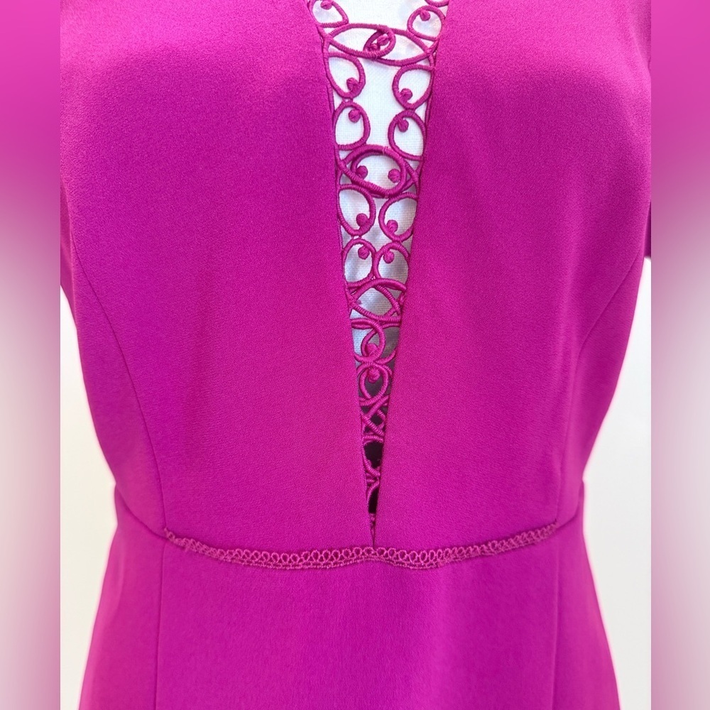 Elie Tahari Saylah Sheath Dress Size 6 Wedding Guest Quiet Luxury Preppy Fuscia - Picture 7 of 11